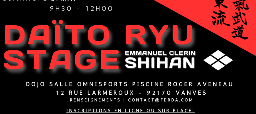 Stage Daitō-Ryū à Vanves (92) – 30 & 31 mai 2026